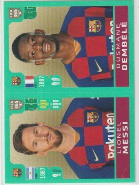 LIONEL MESSI / OUSMANE DEMBELE 2019-20 FIFA 365 Stickers Black Back Print #103